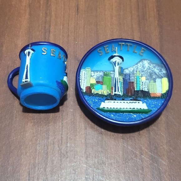 VTG SNCO Miniature Decorative Seattle Plate & Mug Set 1999 - Picture 7 of 11